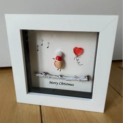 Christmas Pebble Frame, Robin's Pebble Xmas Gift, Christmas Robin Frame, Christm -Christmas Homeware & Accessories Shop featureditemlargei 2161