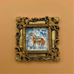 Christmas Pony, Tiny PRINT In A Sparkling Frame, Gift Or Decoration -Christmas Homeware & Accessories Shop featureditemlargei 2165