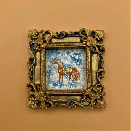 Christmas Pony, Tiny PRINT In A Sparkling Frame, Gift Or Decoration -Christmas Homeware & Accessories Shop featureditemlargei 2165