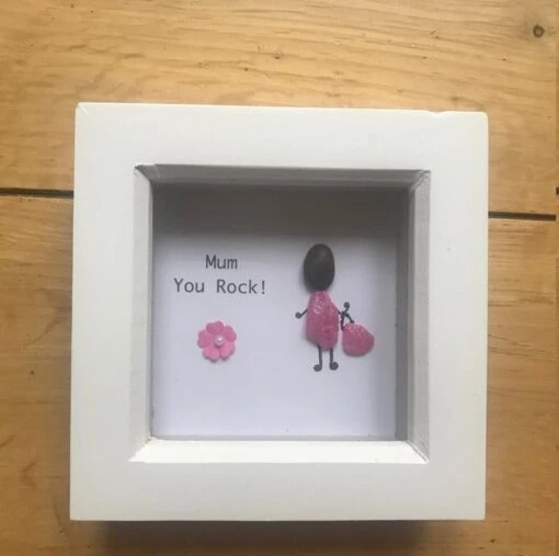 Pebble Artwork Frame, Mother's Day Pebble Frame, Mother's Day Gift, Christmas Gi