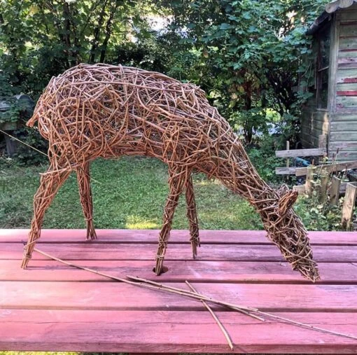 Willow Deer, Fawn, Baby, Reindeer, Garden Sculpture, Christmas, Eco-friendly Art