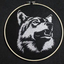 Wolf Art Embroidery, Anniversary Gift. Birthday Gift, Christmas Gift -Christmas Homeware & Accessories Shop featureditemlargei 2190
