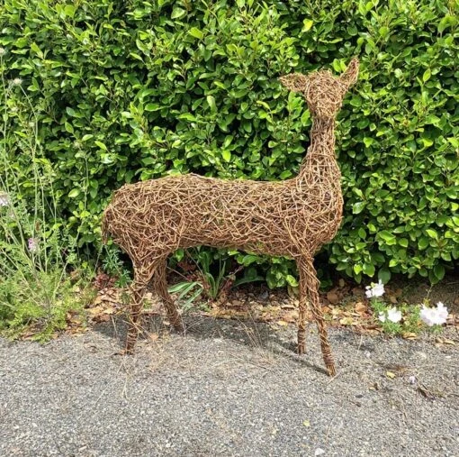 Willow Deer, Doe, Adult, Reindeer, Garden Sculpture, Christmas, Eco-friendly Art