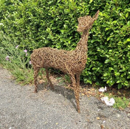 Willow Deer, Doe, Adult, Reindeer, Garden Sculpture, Christmas, Eco-friendly Art -Christmas Homeware & Accessories Shop featureditemlargei 2202