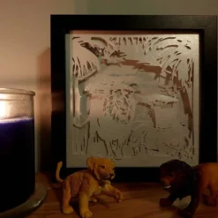 Lion Shadow Lightbox - Lion Lightbox - 3D Picture - Christmas Gift - Shadowbox -Christmas Homeware & Accessories Shop featureditemlargei 2216