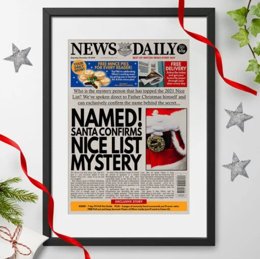 Personalised Newspaper Christmas Gift