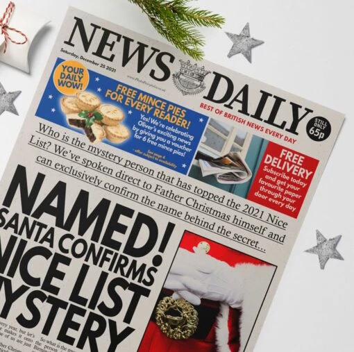Personalised Newspaper Christmas Gift -Christmas Homeware & Accessories Shop featureditemlargei 2220