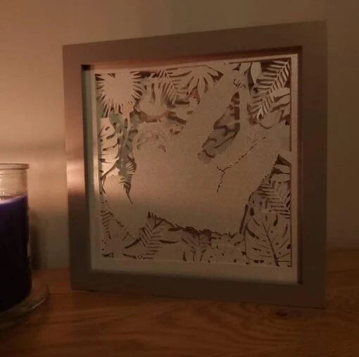Sloth Shadow Lightbox - Shadowbox - Light Box - 3d Picture - Christmas Gift -Christmas Homeware & Accessories Shop featureditemlargei 2226