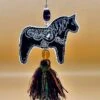 Swedish Dala Horse Christmas Decoration With Hanging Tassel And Special Beads .