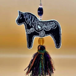 Swedish Dala Horse Christmas Decoration With Hanging Tassel And Special Beads . -Christmas Homeware & Accessories Shop featureditemlargei 2231