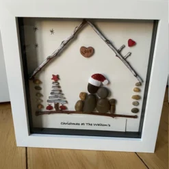 Family Christmas Decoration, Christmas Pebble Artwork Frame, Xmas Wall Decoratio -Christmas Homeware & Accessories Shop featureditemlargei 2240