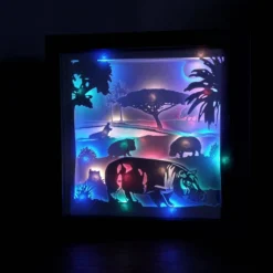 Hippo Shadow Lightbox - Hippo Lightbox - 3D Picture - Christmas Gift - Shadowbox -Christmas Homeware & Accessories Shop featureditemlargei 2252