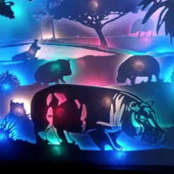 Hippo Shadow Lightbox - Hippo Lightbox - 3D Picture - Christmas Gift - Shadowbox -Christmas Homeware & Accessories Shop featureditemlargei 2253