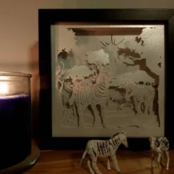 Zebra Shadow Lightbox - Zebra Lightbox - 3D Picture - Christmas Gift - Shadowbox -Christmas Homeware & Accessories Shop featureditemlargei 2261