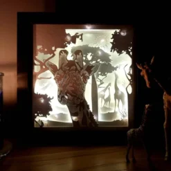 Giraffe Shadow Lightbox - Giraffe Lightbox - 3D Picture - Christmas Gift