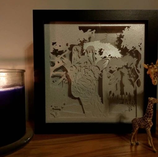 Giraffe Shadow Lightbox - Giraffe Lightbox - 3D Picture - Christmas Gift -Christmas Homeware & Accessories Shop featureditemlargei 2270