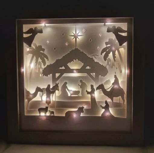 Christmas Nativity Shadow Lightbox - Shadowbox - Light Box - 3d Picture -Christmas Homeware & Accessories Shop featureditemlargei 2274