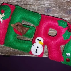 Merry Christmas Felt Banner - Hand-stitched Christmas Garland -Christmas Homeware & Accessories Shop featureditemlargei 2285