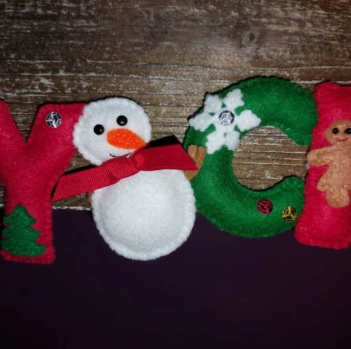 Merry Christmas Felt Banner - Hand-stitched Christmas Garland -Christmas Homeware & Accessories Shop featureditemlargei 2286
