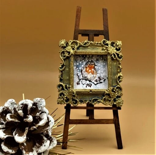 Christmas Robin - Tiny PRINT In A Sparkling Frame, Gift Or Decoration -Christmas Homeware & Accessories Shop featureditemlargei 2289