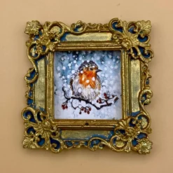 Christmas Robin - Tiny PRINT In A Sparkling Frame, Gift Or Decoration -Christmas Homeware & Accessories Shop featureditemlargei 2291