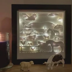 Farm Shadow Lightbox - Shadowbox - Light Box - 3d Picture - Christmas Gift -Christmas Homeware & Accessories Shop featureditemlargei 2295