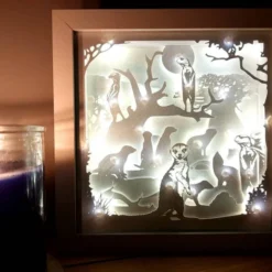 Meerkat Shadow Lightbox - Meerkat Lightbox - 3D Picture - Christmas Gift