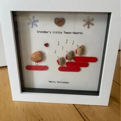 Grandma Pebble Artwork Christmas Frame, Xmas Gift For Grandma, Nana's Xmas Prese -Christmas Homeware & Accessories Shop featureditemlargei 2306