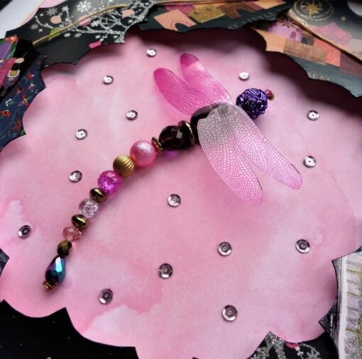 Stargazing Beaded Dragonfly Christmas Wreath Box Frame -Christmas Homeware & Accessories Shop featureditemlargei 2324