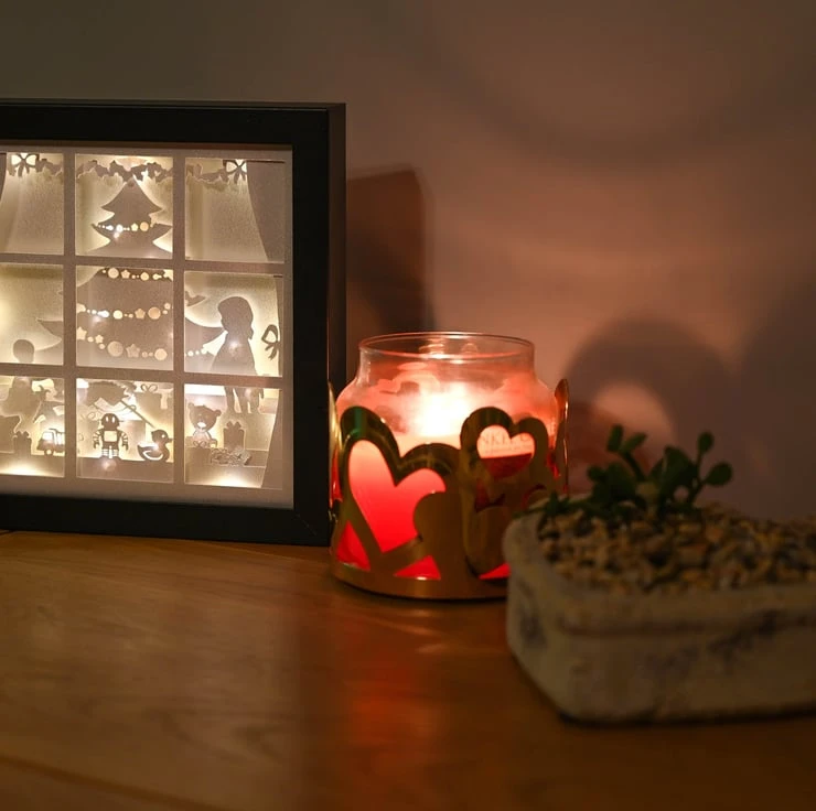 Christmas Through The Window Shadow Lightbox - Christmas Lamp - Shadowbox 2 Christmas Through The Window Shadow Lightbox - Christmas Lamp - Shadowbox - Image 2