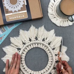Macrame Kit - Mandala Wreath - Gold. Make A Rustic Wall Hanging For Christmas.