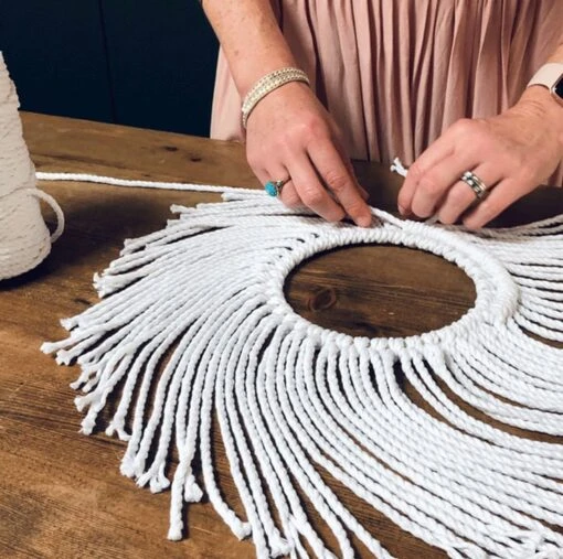 Macrame Kit - Mandala Wreath - Gold. Make A Rustic Wall Hanging For Christmas. -Christmas Homeware & Accessories Shop featureditemlargei 2342