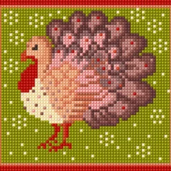 Little Turkey Needlepoint Kit, Christmas, Tapestry, Counted, Xmas Kit