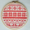 Christmas Fair Isle Sampler Red Cross Stitch Kit