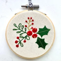 FULL KIT - Festive Embroidery Kit, Needlepoint, Beginners Embroidery, Christmas -Christmas Homeware & Accessories Shop featureditemlargei 2393