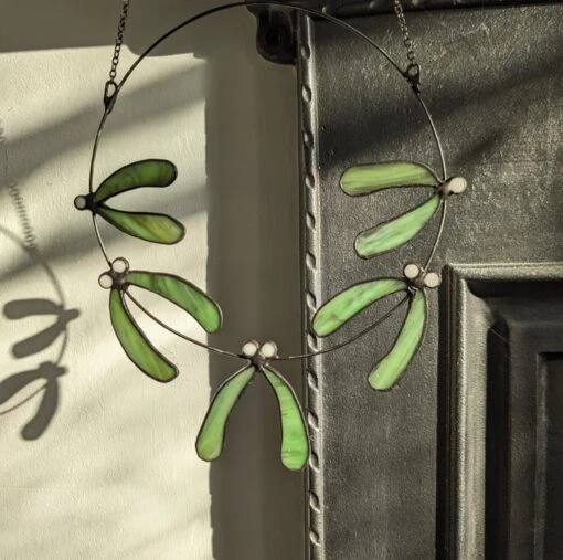 Stained Glass Mistletoe Wreath, Christmas Wreath, Christmas Gift For Host -Christmas Homeware & Accessories Shop featureditemlargei 24