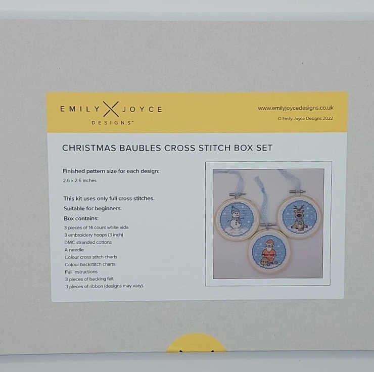 Christmas Baubles Cross Stich Box Set 5 Christmas Baubles Cross Stich Box Set - Image 5