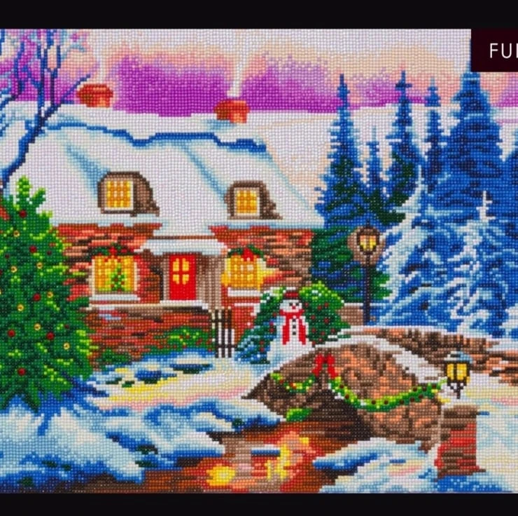 Christmas By The River Side 40x50cm Diamond Painting Kit 1 Christmas By The River Side 40x50cm Diamond Painting Kit