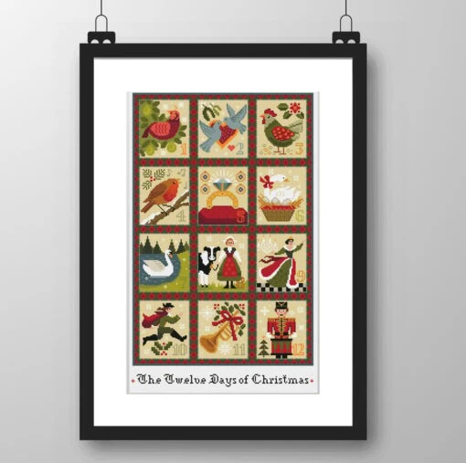 094 - Cross Stitch Pattern 12 Days Of Christmas Carol, Complete -Christmas Homeware & Accessories Shop featureditemlargei 2413