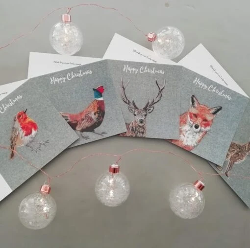 5 Christmas Cards - A Robin, Stag, Hare, Pheasant And Fox Card -Christmas Homeware & Accessories Shop featureditemlargei 2446