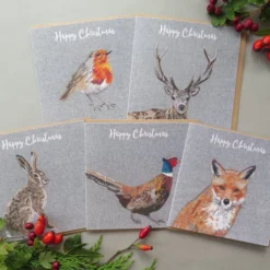 5 Christmas Cards - A Robin, Stag, Hare, Pheasant And Fox Card -Christmas Homeware & Accessories Shop featureditemlargei 2447