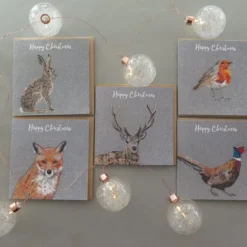 5 Christmas Cards - A Robin, Stag, Hare, Pheasant And Fox Card -Christmas Homeware & Accessories Shop featureditemlargei 2448