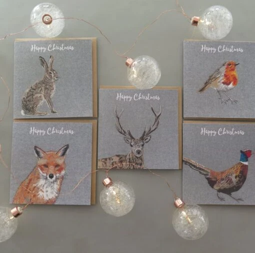 5 Christmas Cards - A Robin, Stag, Hare, Pheasant And Fox Card -Christmas Homeware & Accessories Shop featureditemlargei 2448