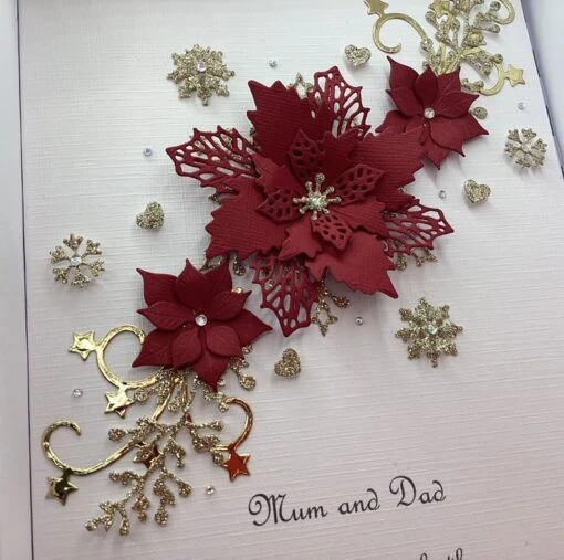 Personalised Handmade Christmas Card Gift Boxed Mum Dad Wife Daughter