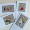 Set Of 4 Different Embroidered Christmas Cards