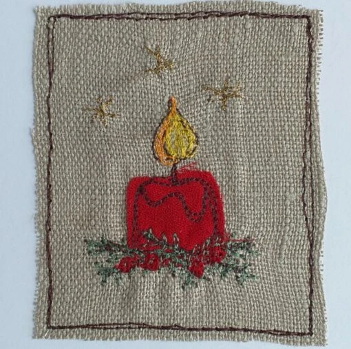 Set Of 4 Different Embroidered Christmas Cards -Christmas Homeware & Accessories Shop featureditemlargei 2478