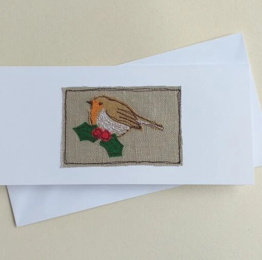 Set Of 4 Different Embroidered Christmas Cards -Christmas Homeware & Accessories Shop featureditemlargei 2482