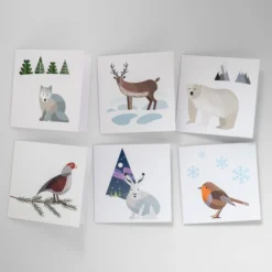All Six Animal Christmas Cards, Winter Cards, Blank Inside