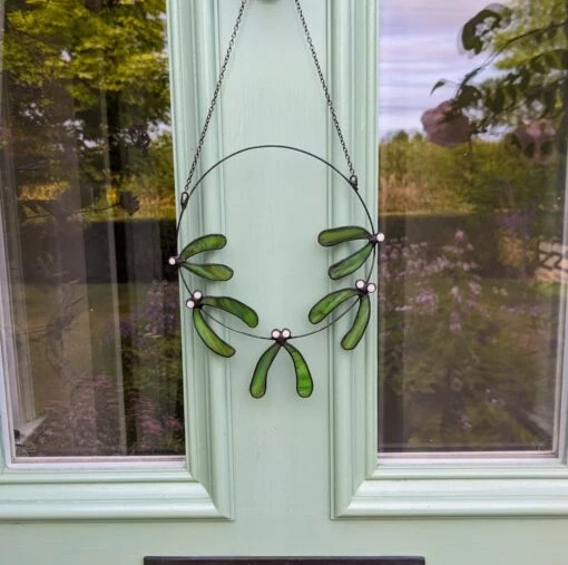 Stained Glass Mistletoe Wreath, Christmas Wreath, Christmas Gift For Host -Christmas Homeware & Accessories Shop featureditemlargei 25