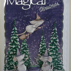 Christmas Card Have A Magical Christmas Cute Pagan Witch Mice 3D Luxury Handmade